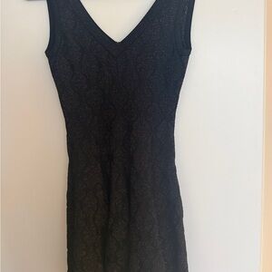 Alaïa Black Sleeveless V-Neck Dress with Subtle Metallic Detail